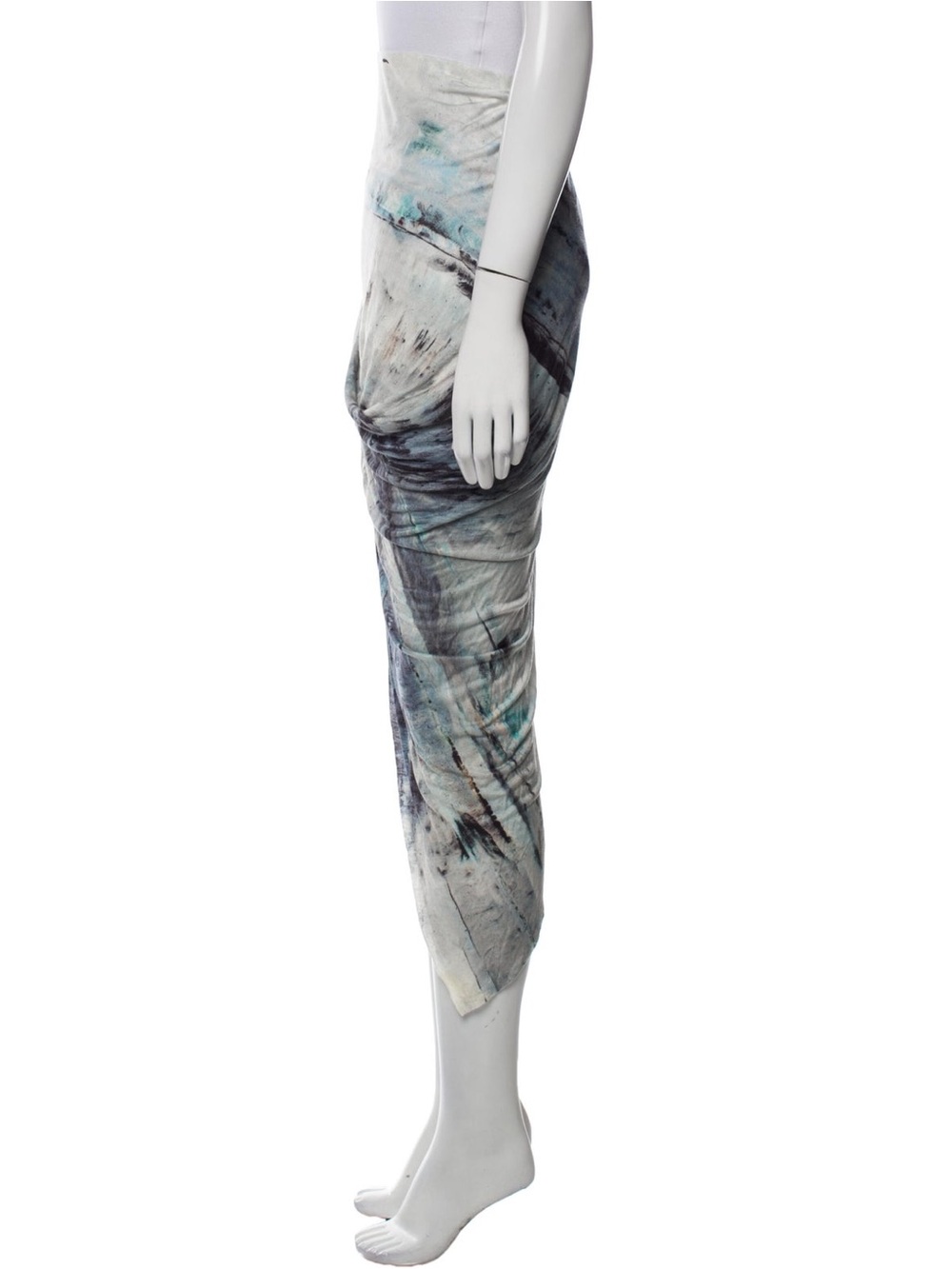 Helmut Lang Tidal Print Asymmetrical Multicolor Maxi Jersey Skirt EUC Size Small - Picture 3 of 12